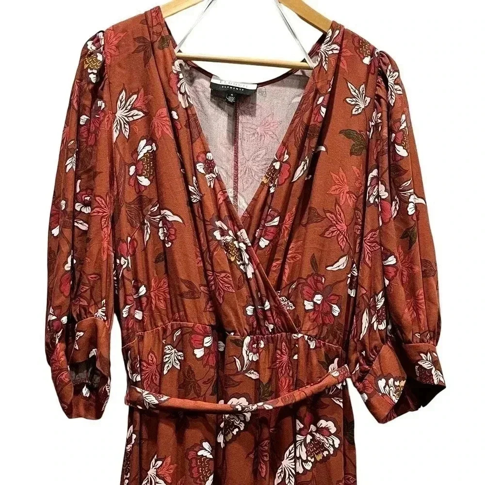 Eloquii Elements Floral Print Midi Wrap Dress Wit… - image 3